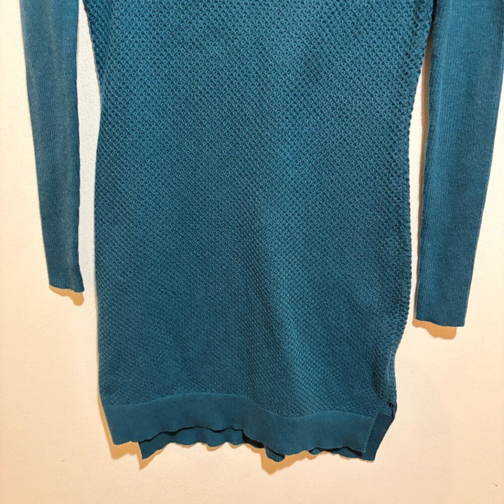 Title Nine Size S Small Woolicious Waffle Sweater Dress Dark Teal Blue - Picture 5 of 13